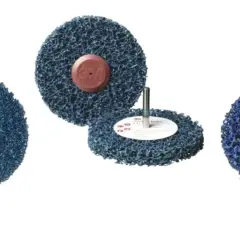 Dischi Scotch-Brite™ 3M per rimuovere ruggine e vernice, ideali per chi vuole imparare come sverniciare il ferro in modo efficiente.