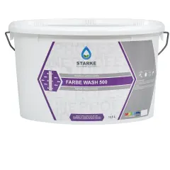 A white bucket of "FARBE WASH 500" wash primer with Italian text and product information.