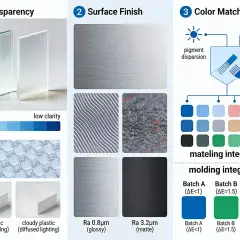 Guida visiva su come verniciare la plastica: trasparenza, finitura superficiale e abbinamento colori.