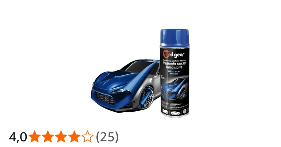 Spray per rimuovere vernice spray da carrozzeria. Pellicola blu rimovibile per auto.